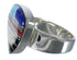 Sturdy Sterling Silver Multicolor Inlay Ring Size 8-3/4 PX40486